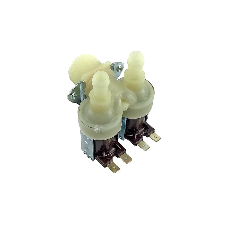 CANDY, ELECTROLUX, SMEG, WHIRLPOOL, ARISTON, BOSCH, INDESIT, SIEMENS, ZANUSSI, BRANDT, ZEROWATT, UNIVERSALE - Podwójny zawór elektromagnetyczny 90° 12mm do pralki - 4055030714