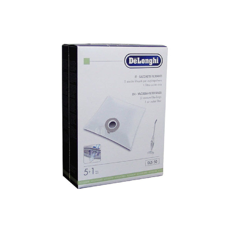 Zestaw 5 worków i 1 oryginalny filtr do odkurzacza De Longhi 5519210281