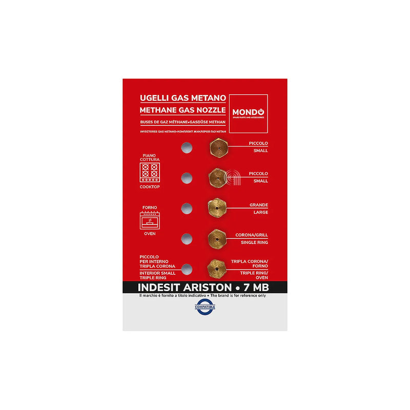 WHIRLPOOL, ARISTON, INDESIT, UNIVERSALE, MONDO - Dysze gazu metanowego do płyty kuchennej - AST-00537531