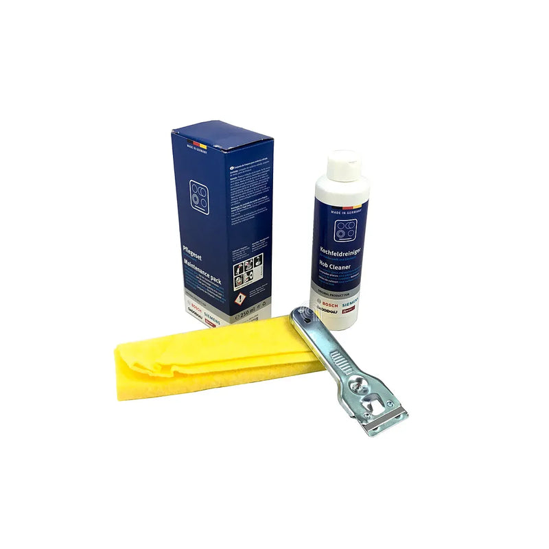 set limpieza vitrocerámica original Bosch con rasqueta y paño