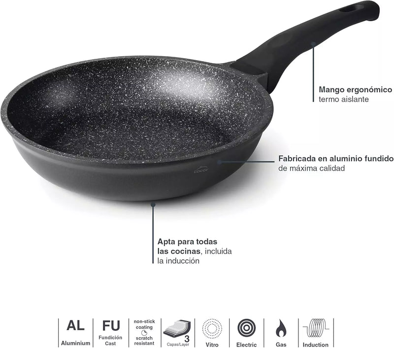 LACOR Sartén Eco-Piedra Aluminio Fundido 