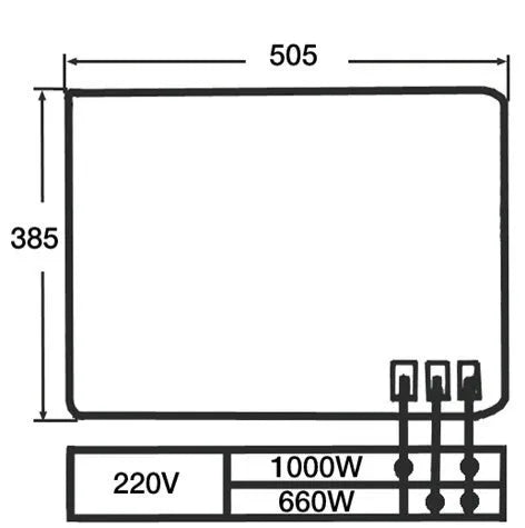 Płyta kuchenna elektryczna 505x385mm 1000W
