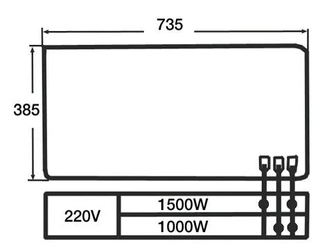 Płyta kuchenna elektryczna 735x385mm 1500W