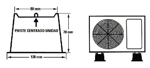 Podstawa podłogowa jednostki zewnętrznej 35 cm czarna