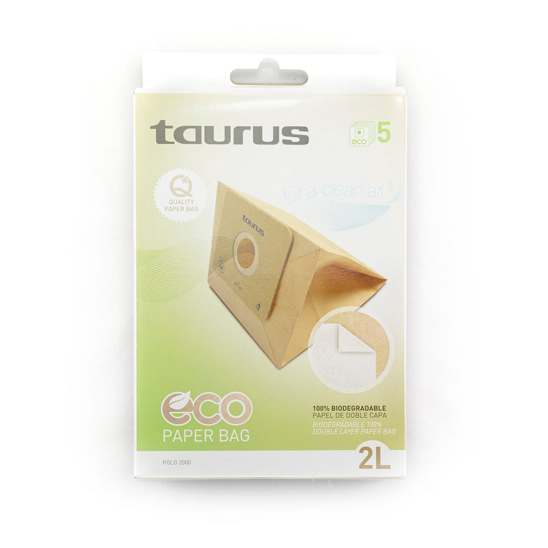 Pack de bolsas de papel de 2L para aspirador con bolsa Taurus 999193000