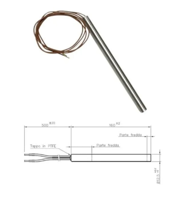 Opór do pieca na pellet 160mm x 12.5mm 350W HT62703