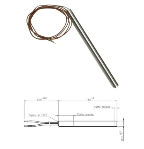 Opór do pieca na pellet 180mm x 10mm 320W HT62701