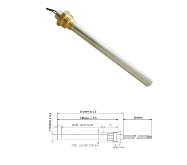 Opór do pieca na pellet 140mm x 9,9 3/8 280W HT62651