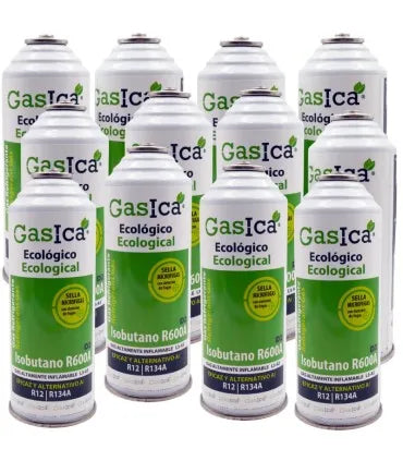 Pack 12 botellas gas refrigerante GASICA D2 - R12 R134a