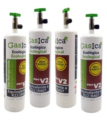 Pack 4 botellas gas refrigerante GASICA PRO V2 - R22 R407 R290